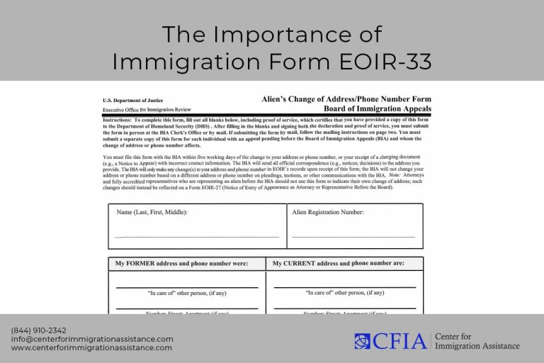 Eoir 33 Fillable Form - Printable Forms Free Online